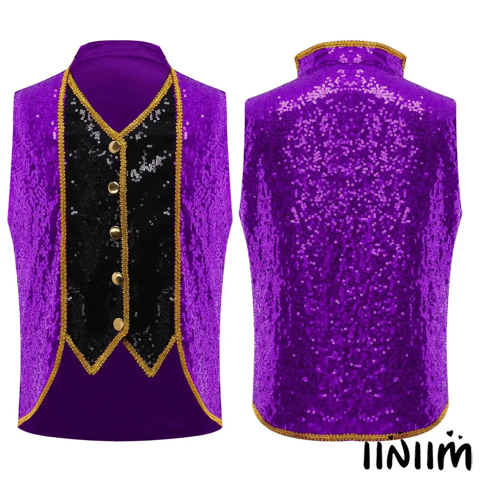 

Kids Boys Girls Medieval Renaissance Roman Royalty Retro Vest Steampunk Vest Halloween Carnival Prince Princess Cosplay Costume