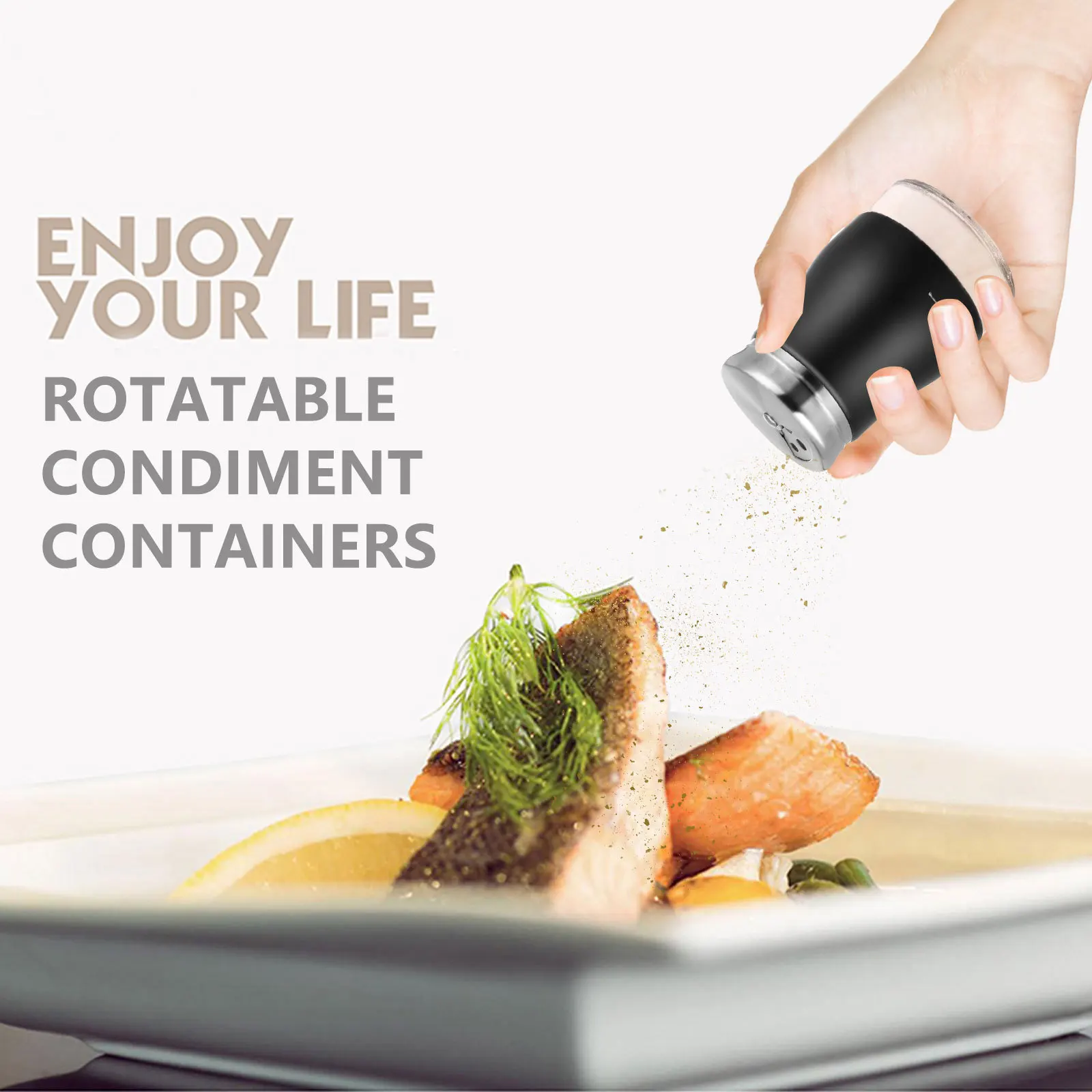 

2Pcs Glass Seasoning Shakers Stainless Steel Lid Salt Pepper Containers Kitchen Spice Jars for Bbq Camping Outdoor Use