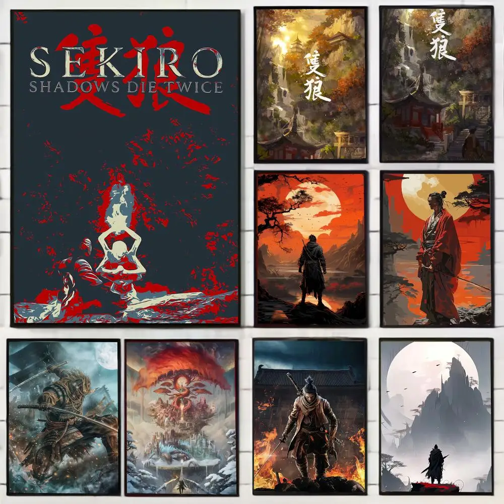 Game S-Sekiro S-Shadows Die Twice Painting Calligraphy Stylish Wall Art Poster, Bedroom Living Room Home Decor Gift