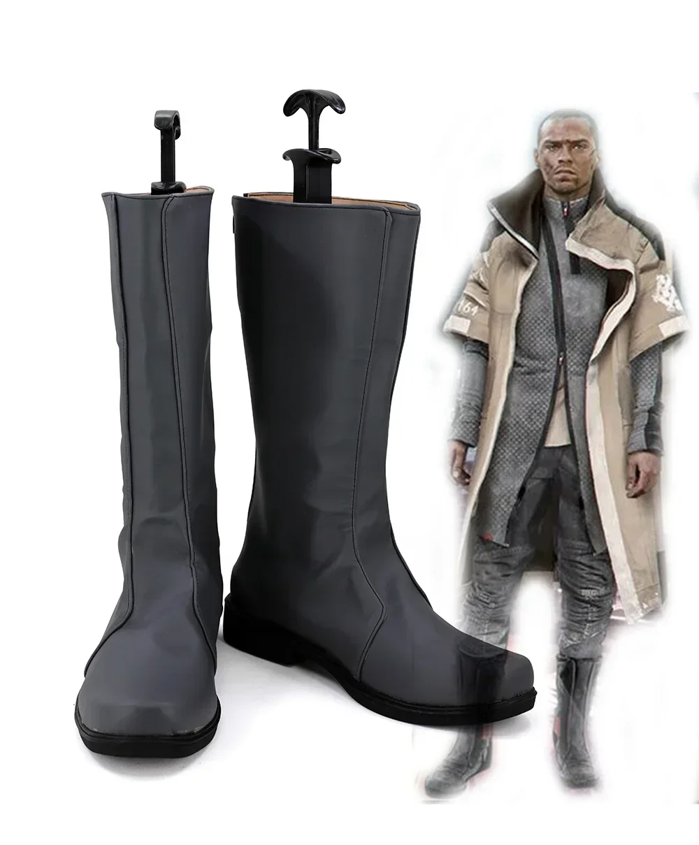 

Detroit Become Human Markus Cosplay Boots Grey Shoes Custom Made Any Size