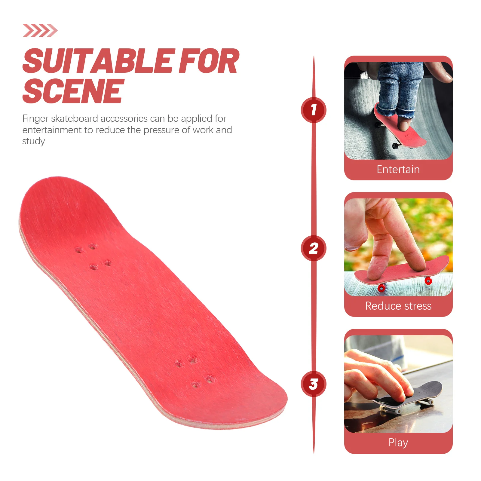 Finger-Skateboard aus Holz, Mini-Deck für Kinder und Erwachsene, rutschfeste Oberfläche, stressabbauend, DIY-Fähigkeiten, Spiel, Desktop-Dekoration, Party