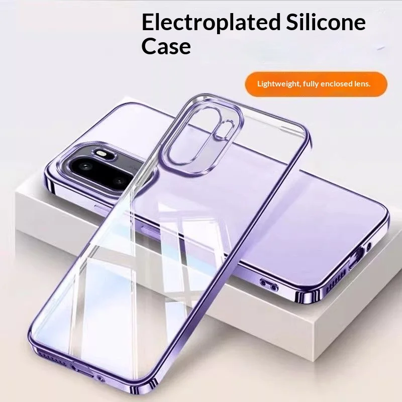 For OnePlus 15R Case Stylish Electroplated Silicone Transparent TPU Cover For OnePlus ACE6 ACE6T Shockproof Bumper Funda