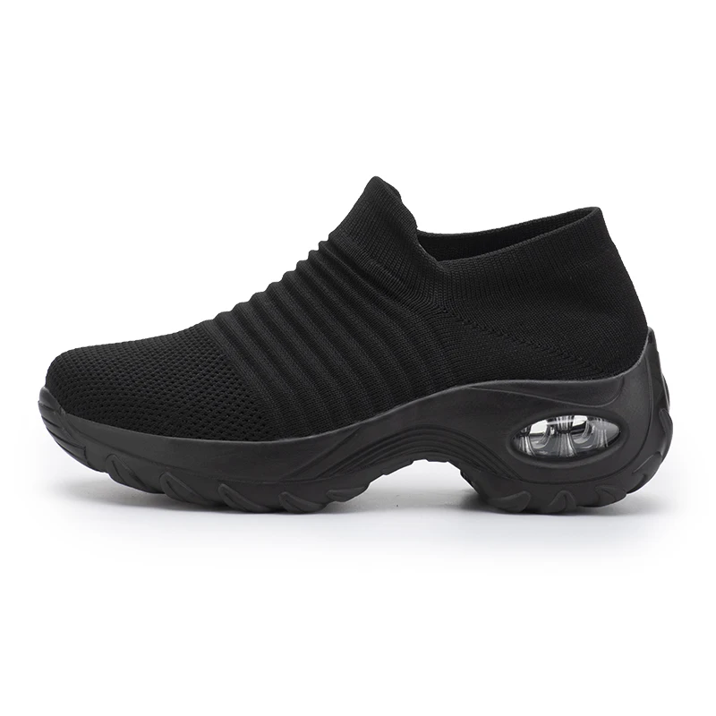 Women's Walking Trainers Fashion Fly Weaving Sock Sneakers Breathable Comfortable Nursing Shoes Casual Platform Loafers Non-Slip