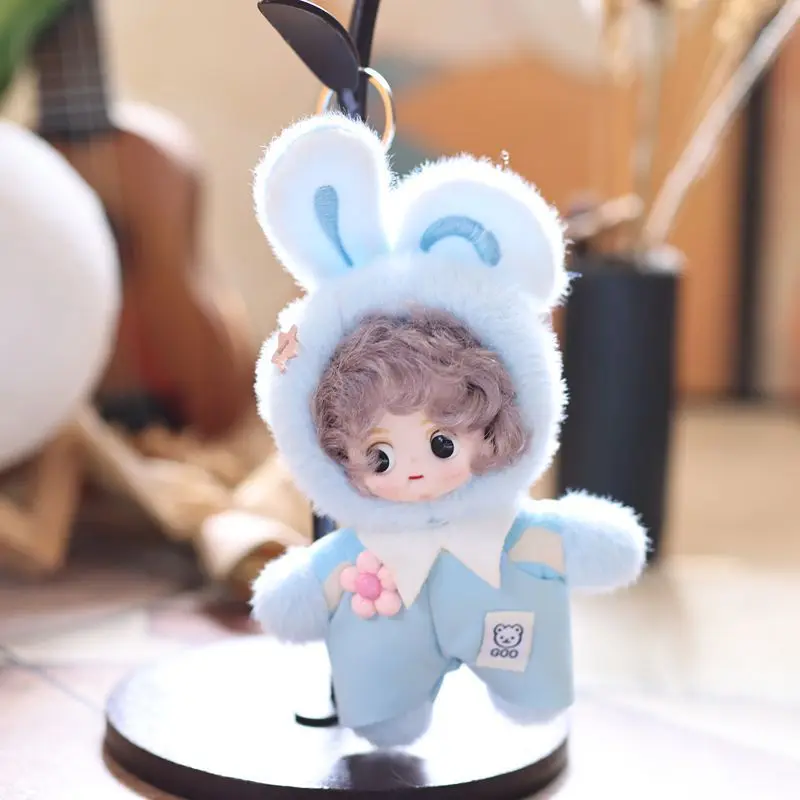 الفينيل وجه دمية أرنب ألعاب من نسيج مخملي دمية سيليكون حقيبة قلادة المفاتيح دمية دمية #3