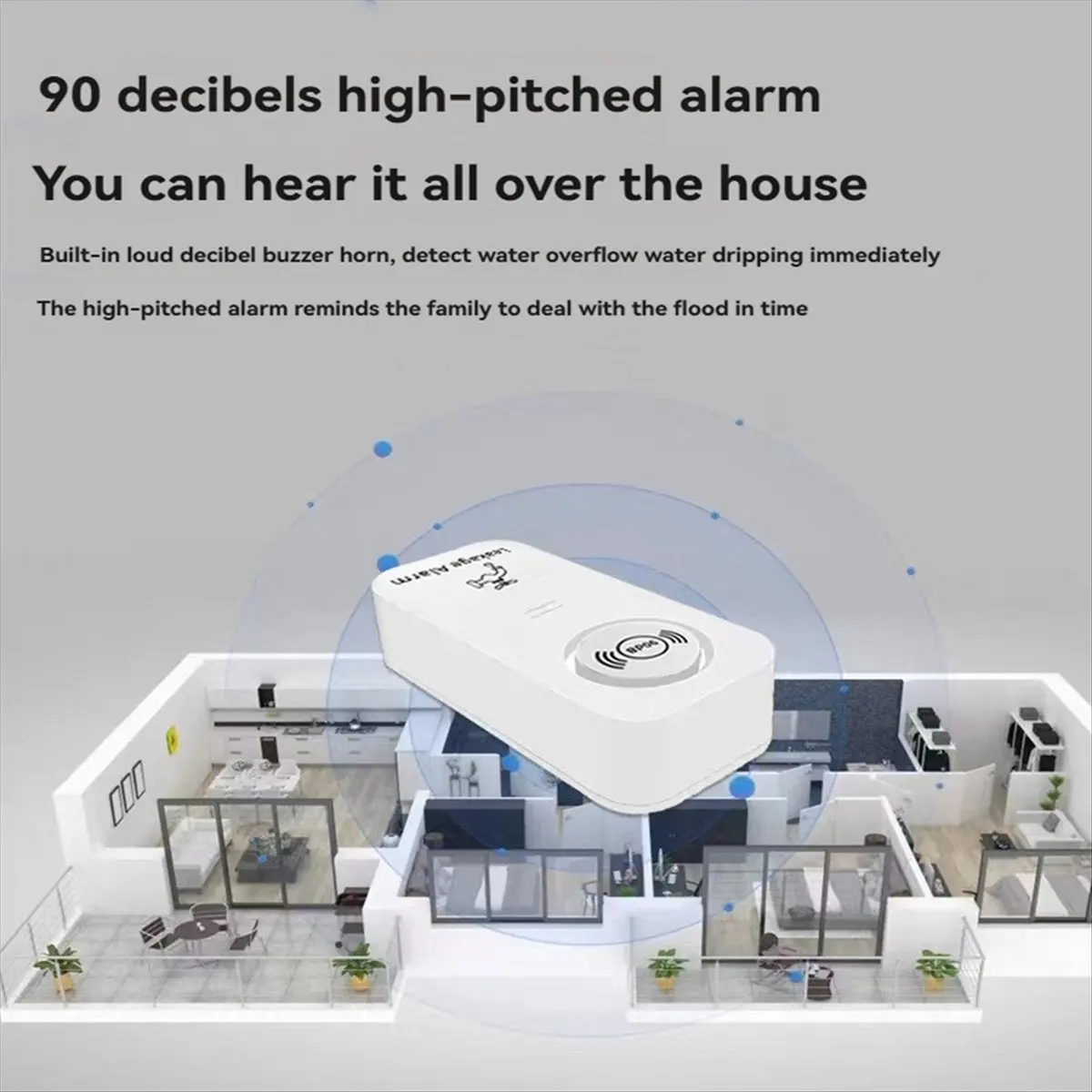 Tuya WIFI Water Sensor Water Leakage Detector 90db High Pitch Alarm for Kitchen Bathroom Basemen