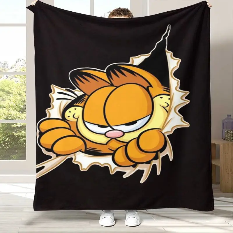 Cute Cartoon G-Garfield Soft Flannel Throw Blanket,Cozy Warm Blanket for Bed,Sofa,Living Room,Picnic,Camping,Home Decor,Gift Kid