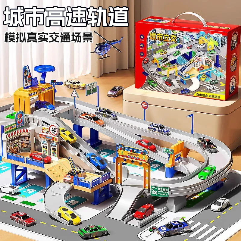 

Children's Car Track Toy Parking Lot Electric Sliding Gift for Boys Age 6 Graduation Educational Birthday Toy Cars Models