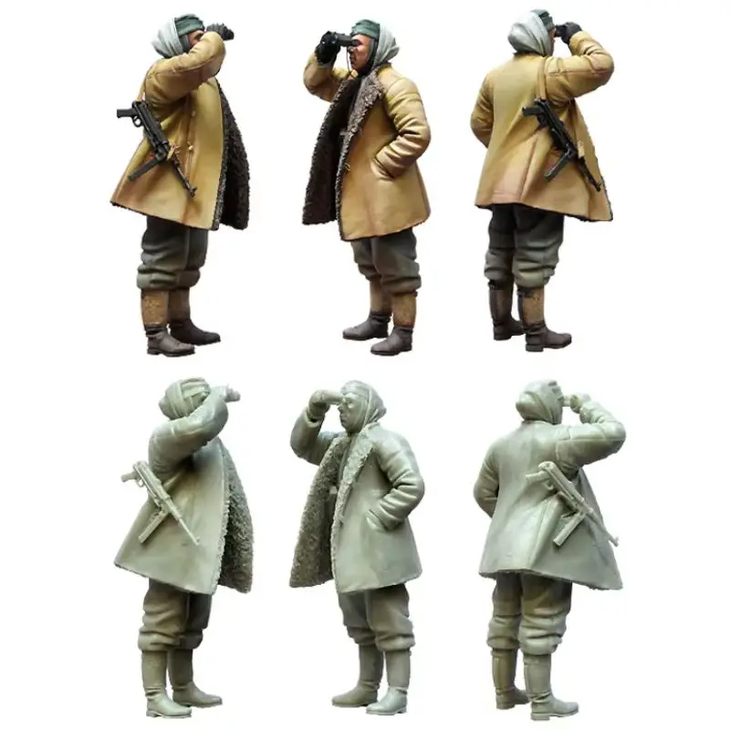 ชุดโมเดลทหารเรซิ่นขนาด 1/35 สำหรับนายทหารสงครามโลกครั้งที่ 2 รุ่น Gk สีขาว แบบถือ ไม่ประกอบและไม่ลงสี ของเล่น DIY พร้อมกล้องส่องทางไกล