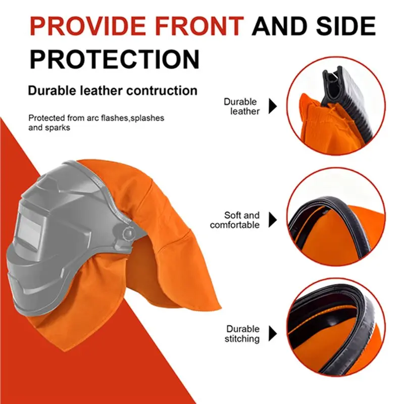 AT02-Welding Helmet Welding Helmet Cover And Helmet Bib Set Welding Accessories For Welding Neck Protection B
