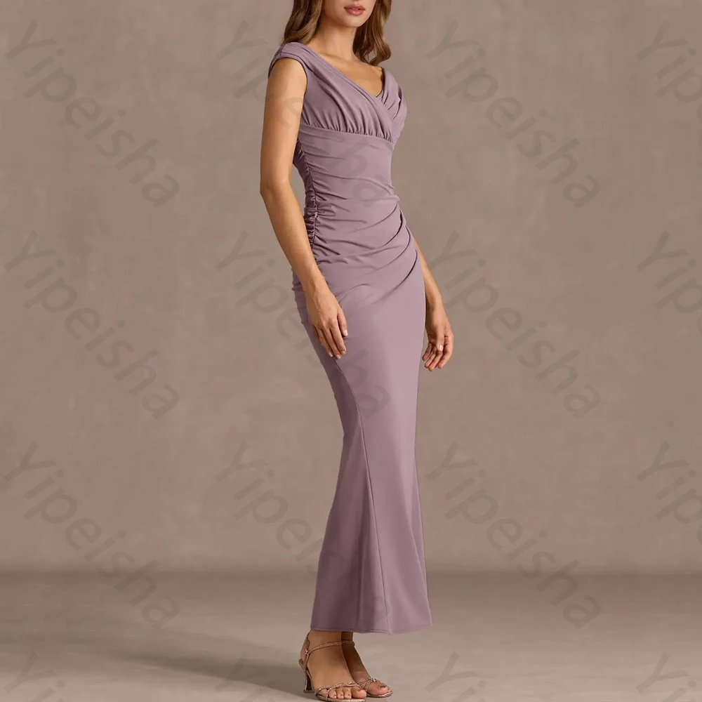 فساتين سهرة مثيرة بدون أكمام على شكل حرف V، فستان طويل أنيق للمشاهير، فستان رائع عالي الجودة للحفلات الراقصة للنساء حسب الطلب #4