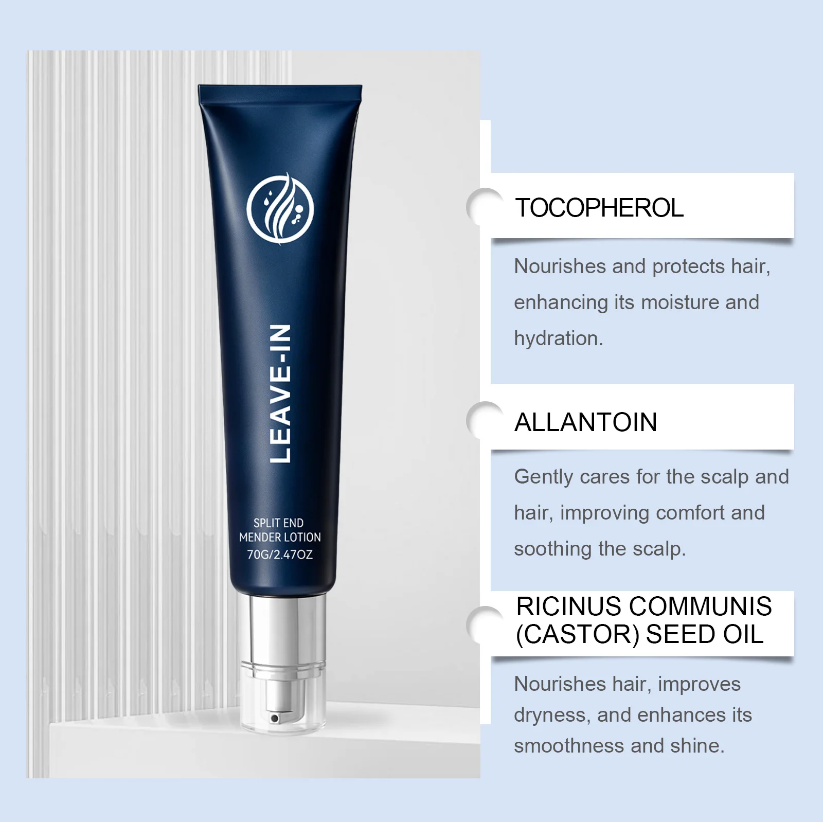 70g Leave-in Spaltspitzen-Reparatur-Lotion, Reparaturcreme für geschädigtes Haar, Anti-Frizz, pflegende Behandlung für trockenes Haar mit Hitzeschutz – Detail 5