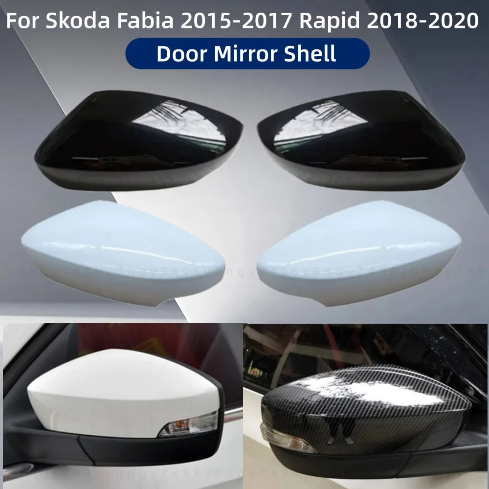 Car upgrade ABS Rearview Accessories Decoration Plated Door Mirror Shell Trim For Skoda Fabia 2015 2016 2017 Rapid 2018-2020
