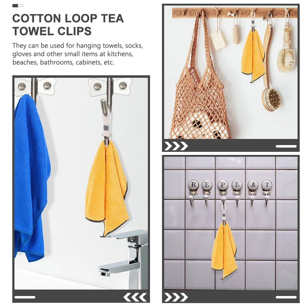 

6Pcs Kitchen Towel Clips Sturdy Design Prevents Slippage in Various Settings Tea Towel Clips Towels Hanging Clamps