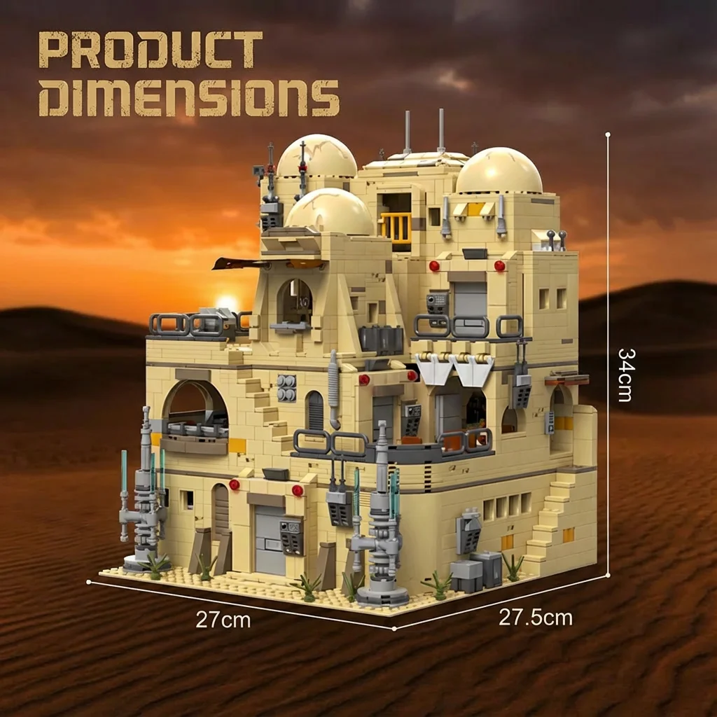 2731PCS 영화 우주 전쟁 행성 테이버네 건축물 도시 상점 모듈형 블록 조립 모델 키트 성인용 크리스마스 선물