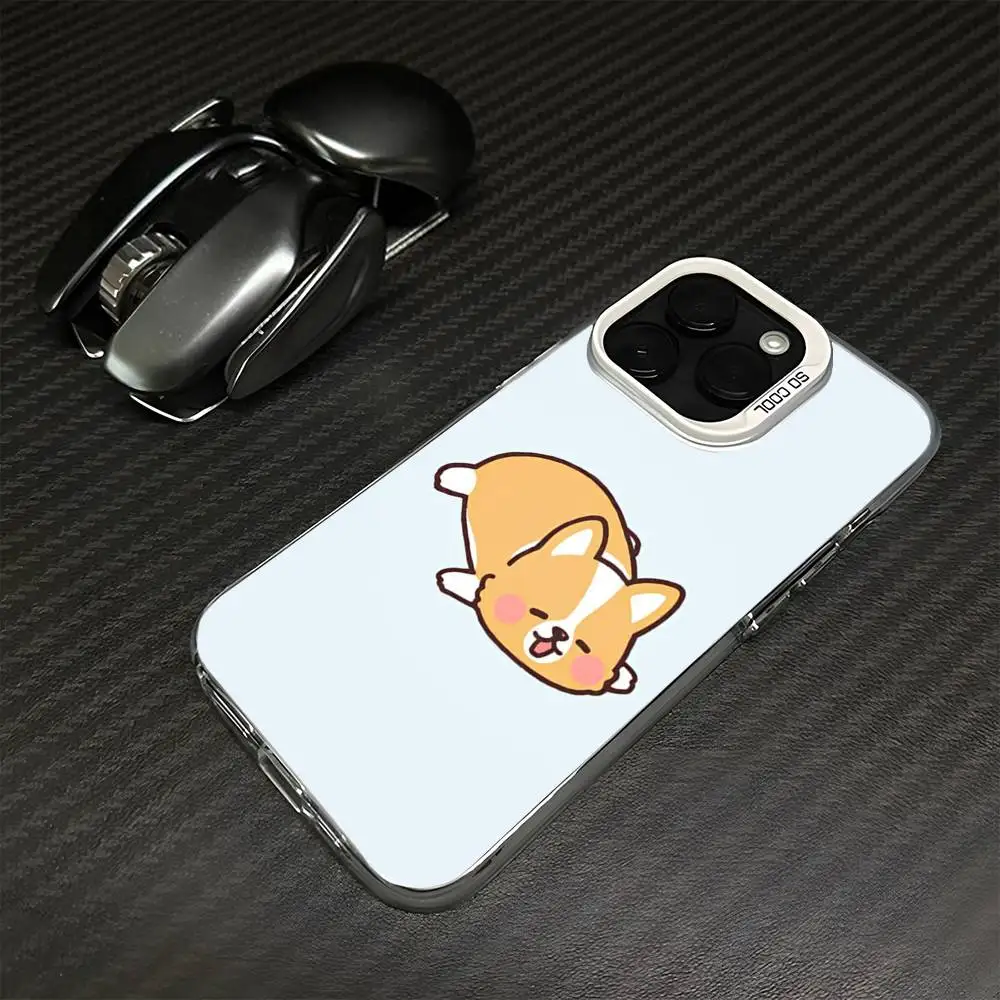 Leuke Shiba Inu telefoonhoesje voor iPhone17,16,15,14,13,12,11 Plus, Pro Max witte matte schokbestendige hoes