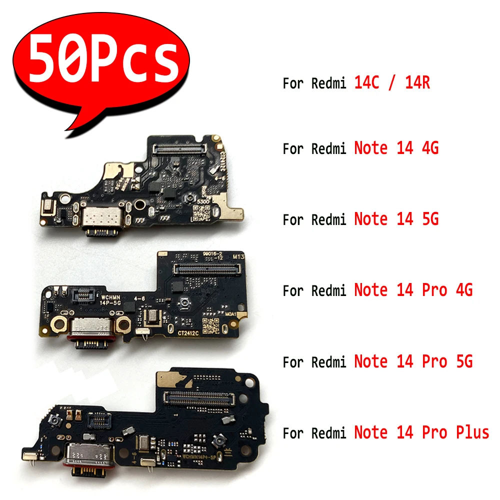 connecteur-de-chargeur-usb-port-de-chargement-cable-micro-flexible-piece-de-rechange-pour-xiaomi-redmi-14c-14r-note-14-pro-plus-4g-5g-50-pieces