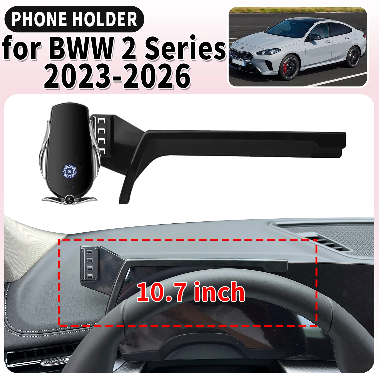 

for BWW 2 Series 2023-2026 2er 218i Active Tourer 120d Screen Base Mount Phone Holder Dedicated Clip-On Navigation Bracket Car