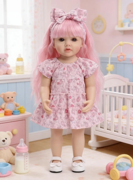 

NPK 55CM Reborn Betty Full Body Vinyl Standing Girl Lifelike 3D Skin Visible Veins High Quality Gifts for Children