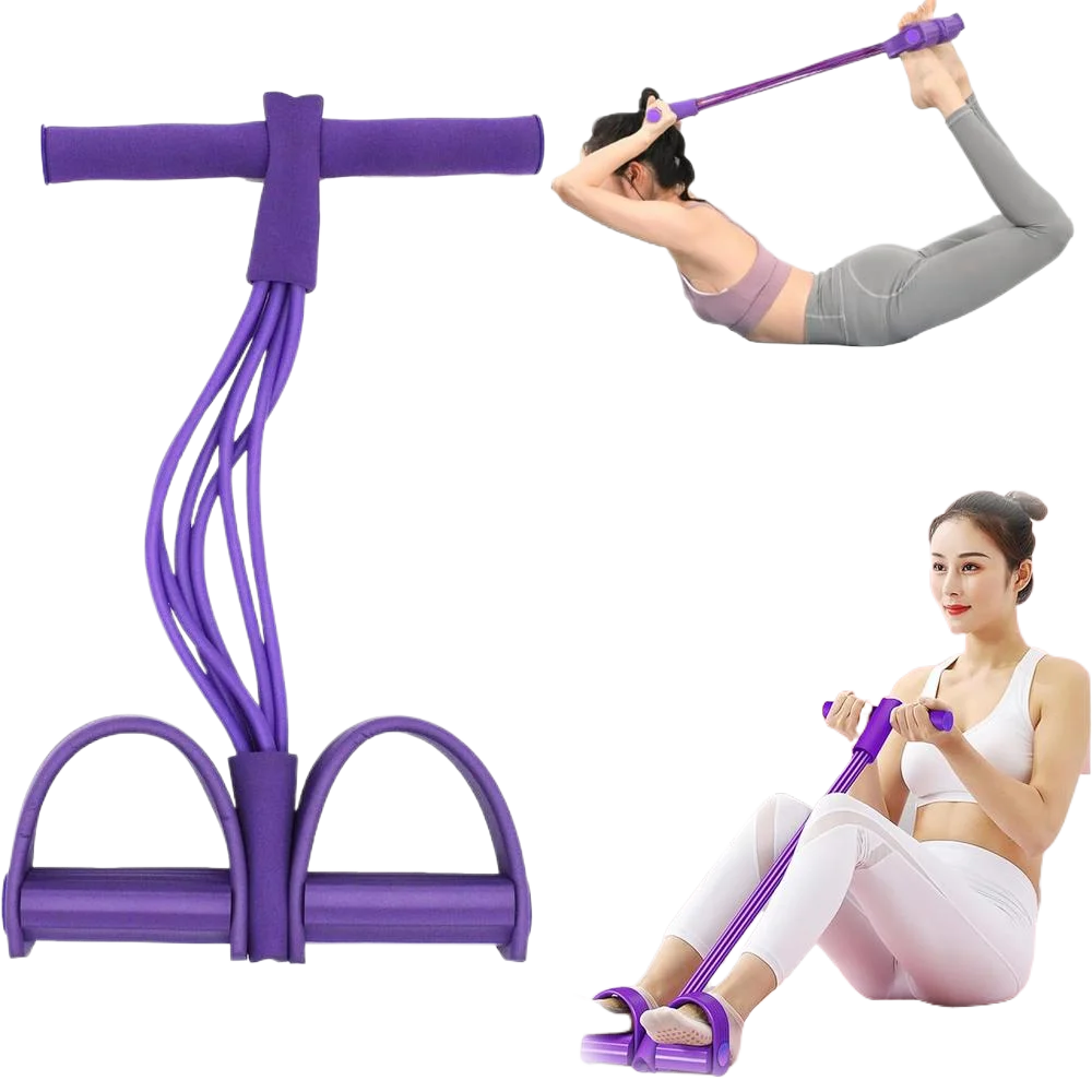 Puller Widerstandsbänder, 6-Röhren-Elastik-Yoga-Pedal-Zugbänder für Bauch, Taille, Arm, Bein, Dehnung und Schlankheits-Training