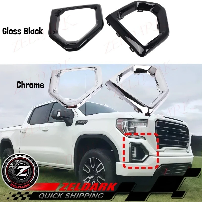 OEM 84176752 84176753 Front Bumper Fog Light Bezel Cover Trim Left+Right for GMC Sierra 1500 AT4 Denali SLT 2019-2022