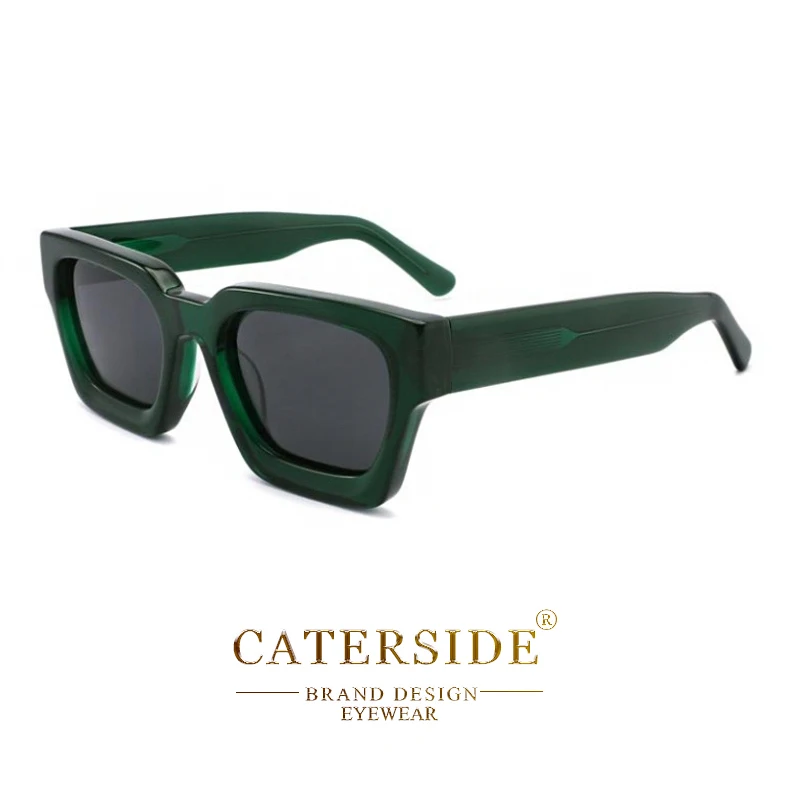 CATERSIDE Retro Polarisierte Quadratische Sonnenbrille Herren Hochwertiger Acetat-Rahmen Damen Sonnenbrillen Fahren Sport Oculos De Sol UV400