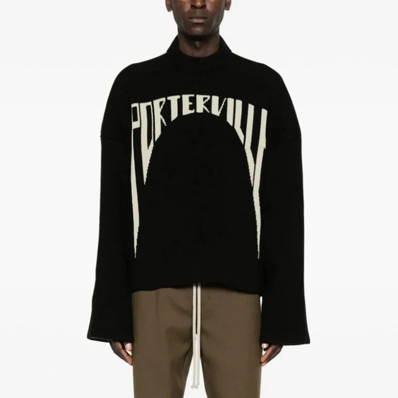 

American Retro Street Jacquard Knitted Loose Sweater High-End Feel Personalized Trend