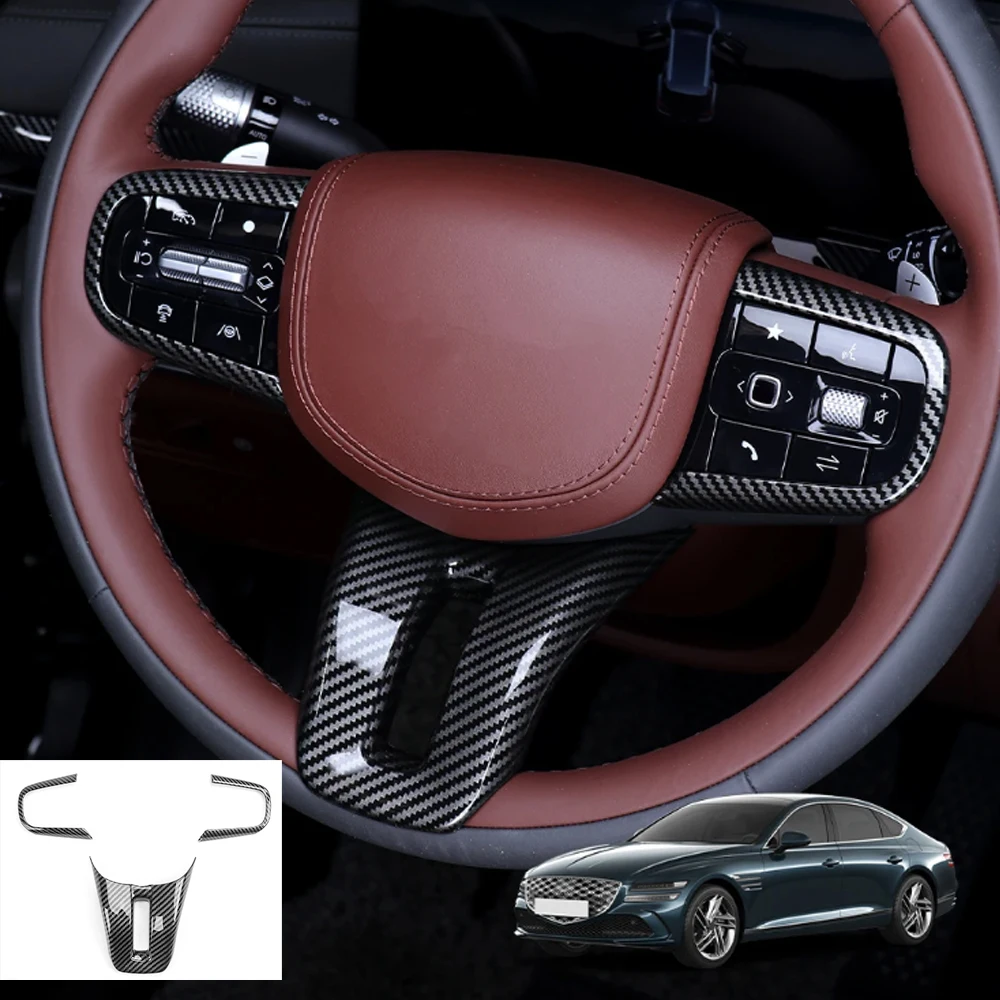 

For Genesis G80 RG3 2025 2026 Car Round Steering Wheel Switch Button Cover Panel Frame Trim Accessories LHD/RHD