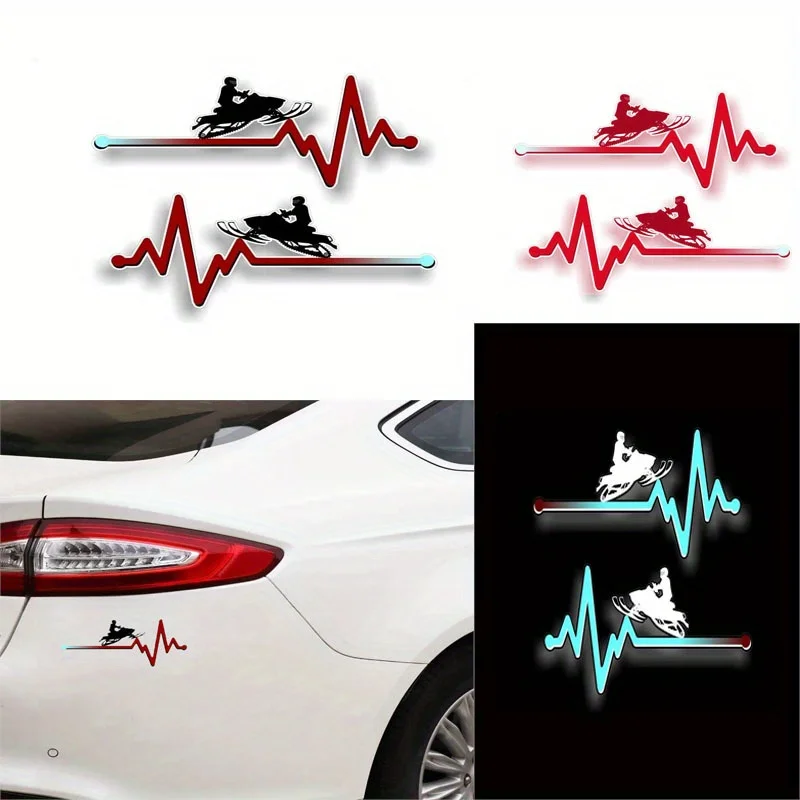 

Heartbeat Sled Decal snowmobile waterproof PVC stickers for interiors/trailers. Fade-resistant.