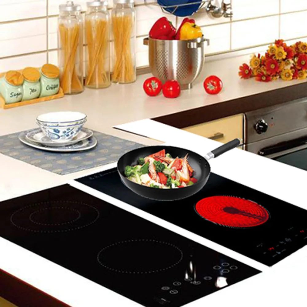 Kitchen 2 Rings Ceramic Cooker Induction Cooktop Double Electric Cooker Hob Heating Cooker Electric Stove Vertical Cooking Plate