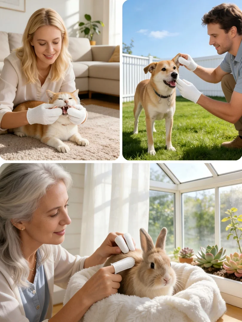 99 Stück Einweg-Fingerwischtücher für Hunde und Katzen, Zahnreinigung, Zahnsteinentfernung, Ohrenpflege & Frischer Atem Tierpflegetücher – Detail 2