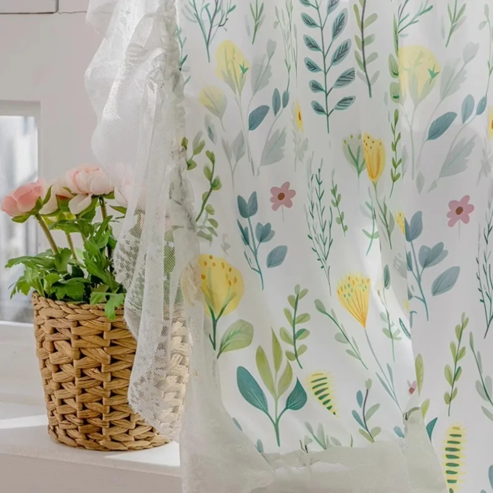 New French Romantic American Country Style Living Room Sheer Curtain Bedroom Light Blocking Semi-Sheer Elegant Filtering Gauze
