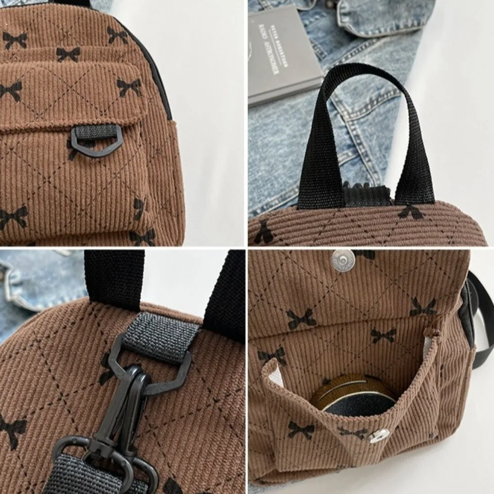 New Mini Backpack Bowknot Printed Sweet Storage Bag Ins Korean Version Cosmetic Bag Gift