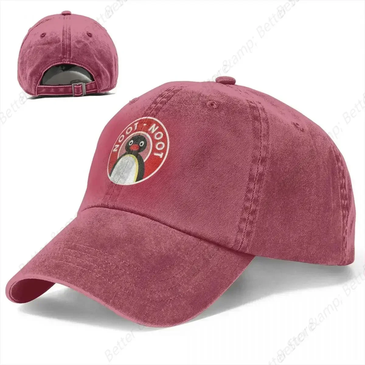 Pingu Noot Baseball Caps Angery Pingu Distressed Washed Caps Hat Vintage Outdoor Running Golf Adjustable Sun Cap