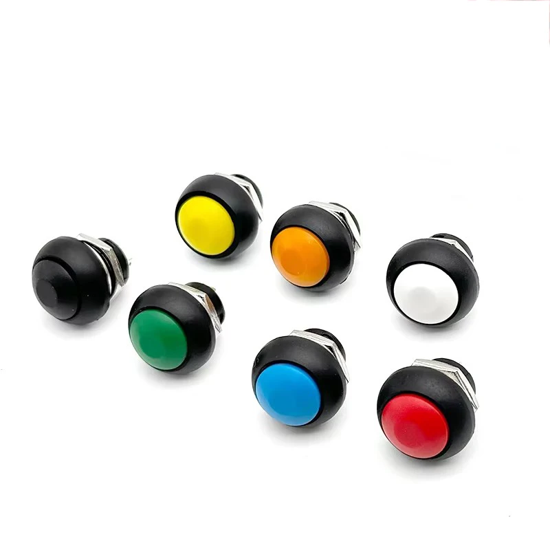 5/20/100PCS 12mm Momentary Push Button Switch ON OFF PBS-33B Self Reset Self Locking Mini Round Switch With 20cm Wire