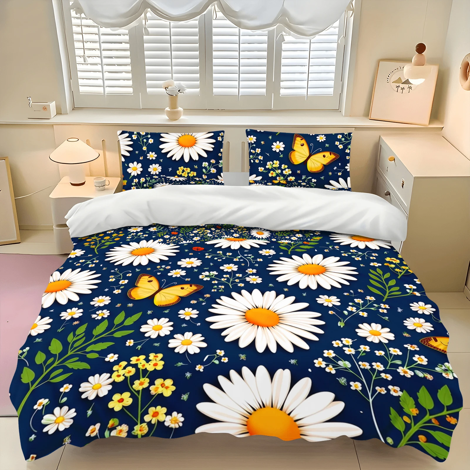 2/3pcs Spring Colored Floral Print Coreless Duvet Cover Set, Multi Size Bedroom Bedding Decoration, Machine Washable
