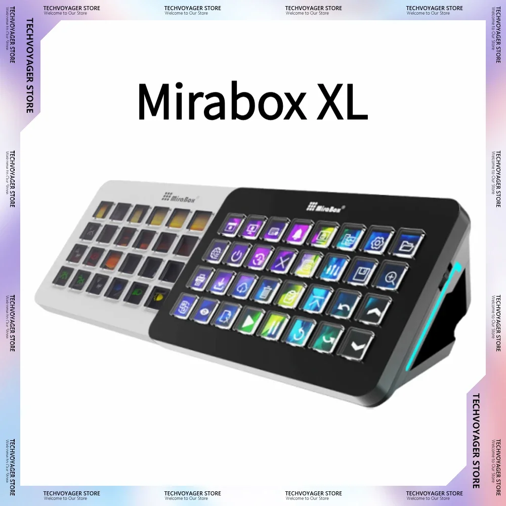 Teclado Macro Mirabox XL Visual Console, 32 Teclas Programables, Control Central en Vivo, Teclado Macro para PC, Accesorios para Gamers, Regalos