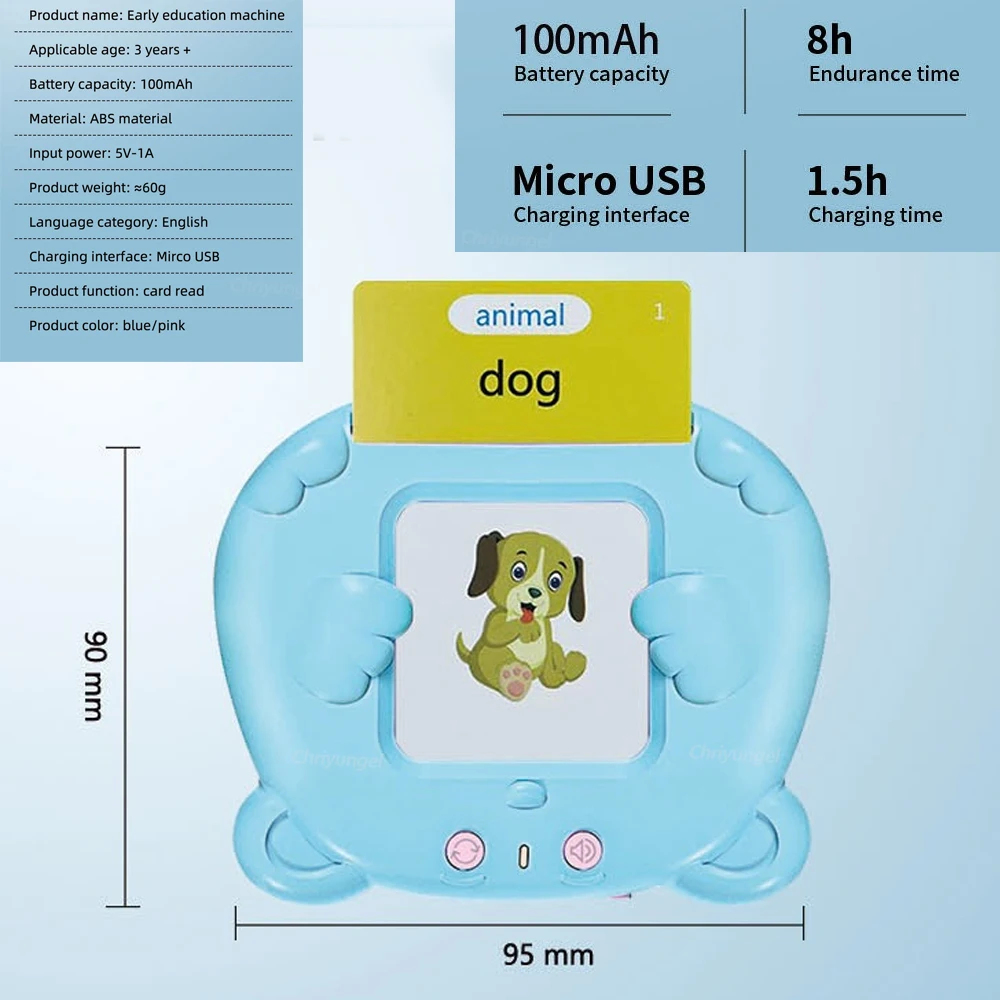 Pratende Flash-kaarten Peuters Leermachine Vroege educatieve taal Elektronisch audioboek Kid Flashcards Montessori-speelgoed