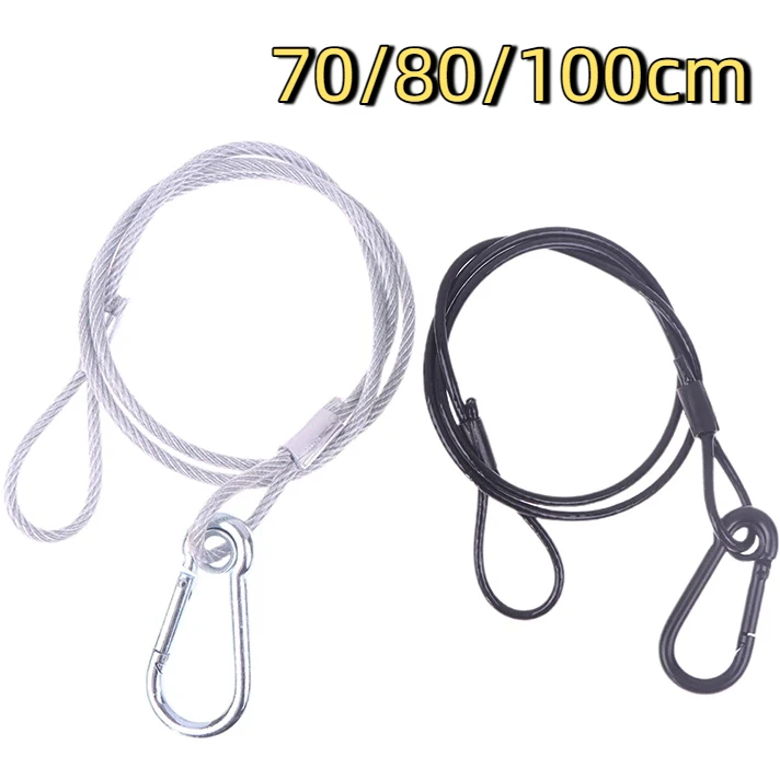 Cavo di sicurezza per corda di sicurezza in filo di acciaio di alta qualità 1 pezzo 70/80/100 cm Cavo per corda di sicurezza per luce da palco/Filo sicuro