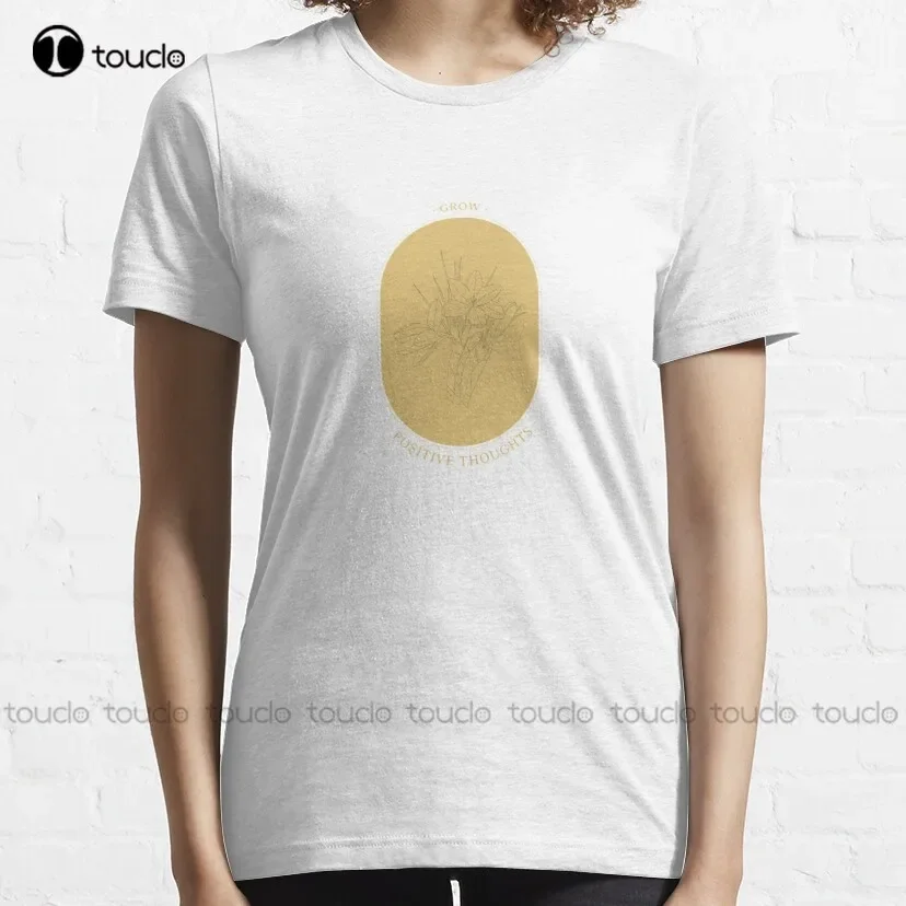 Grow Positive Thoughts Classic T-Shirt Tshirts Women Shirts Custom Unisex Tee Digital Printing Harajuku Streetwear New Popular