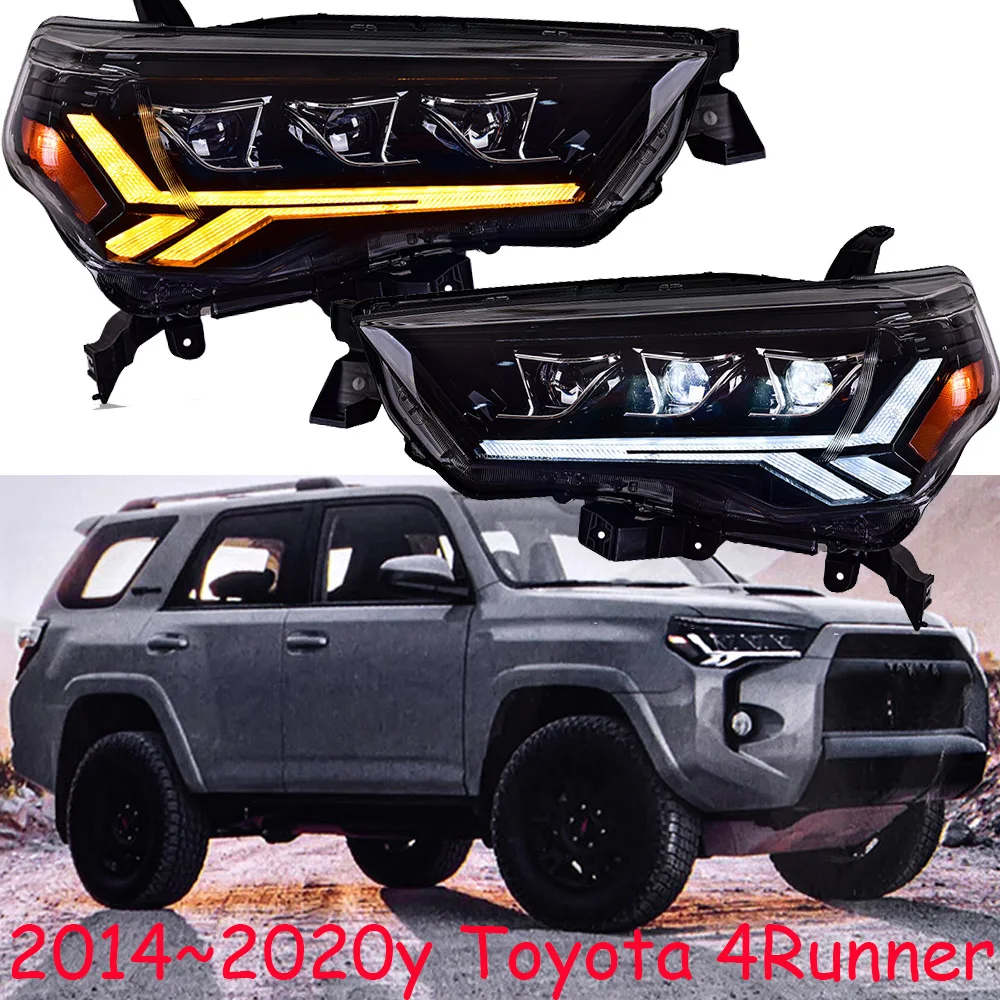 Car Bumper Headlamp For Toyota 4Runner Headlight 2014~2019y All In LED DRL Car Accessories 4Runner Light Fog