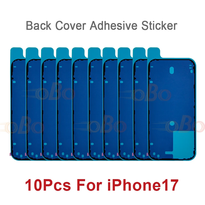 10 piezas, adhesivo impermeable para tapa trasera, sello para iPhone 17 Pro Max, cinta lateral trasera, pegamento para reparación 2