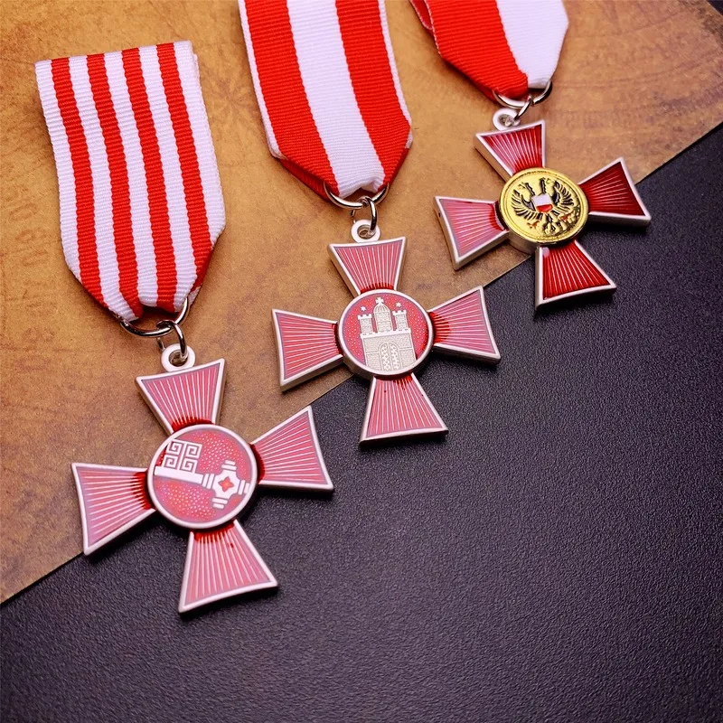 Foreign Trade Wholesale German Hanseatic League Medal Hamburg Commemorative Medal Metal Badge Foreign Medals Surrounding