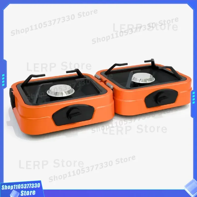 2025 Portable Dual Burner Camping Stove Foldable Outdoor Cooking Gas Furnace High Power Windproof Design for Hiking Picnic