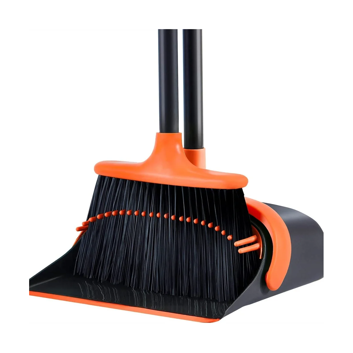 Broom and Dustpan Set, Broom and Dustpan Set for Home, Dustpan with 52inch Long Handle Broom Combo Set, Standing Dustpan