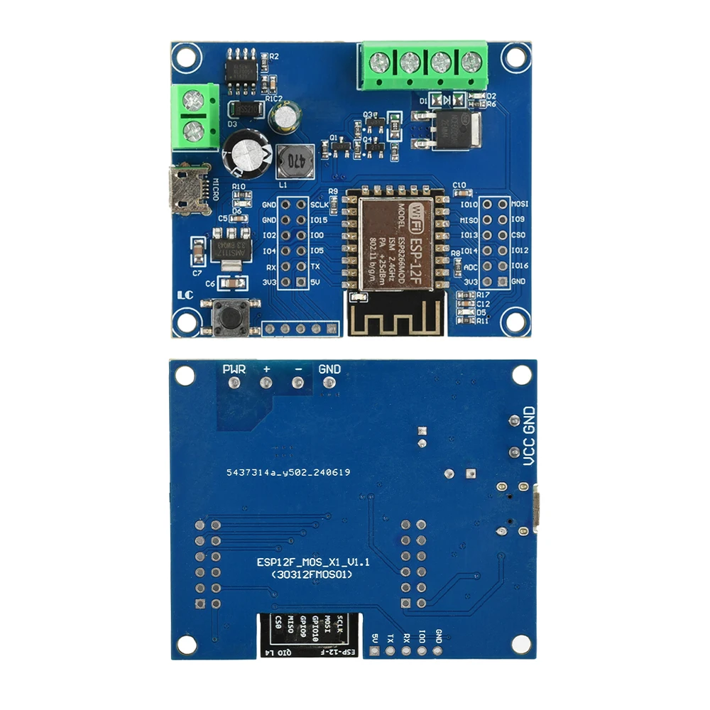 ESP32F ESP8266 Módulo de interruptor MOS de 1 vía DC 5-80V/Micro USB 5V Placa de desarrollo de ESP-12F para Arduino Control inalámbrico hogar inteligente
