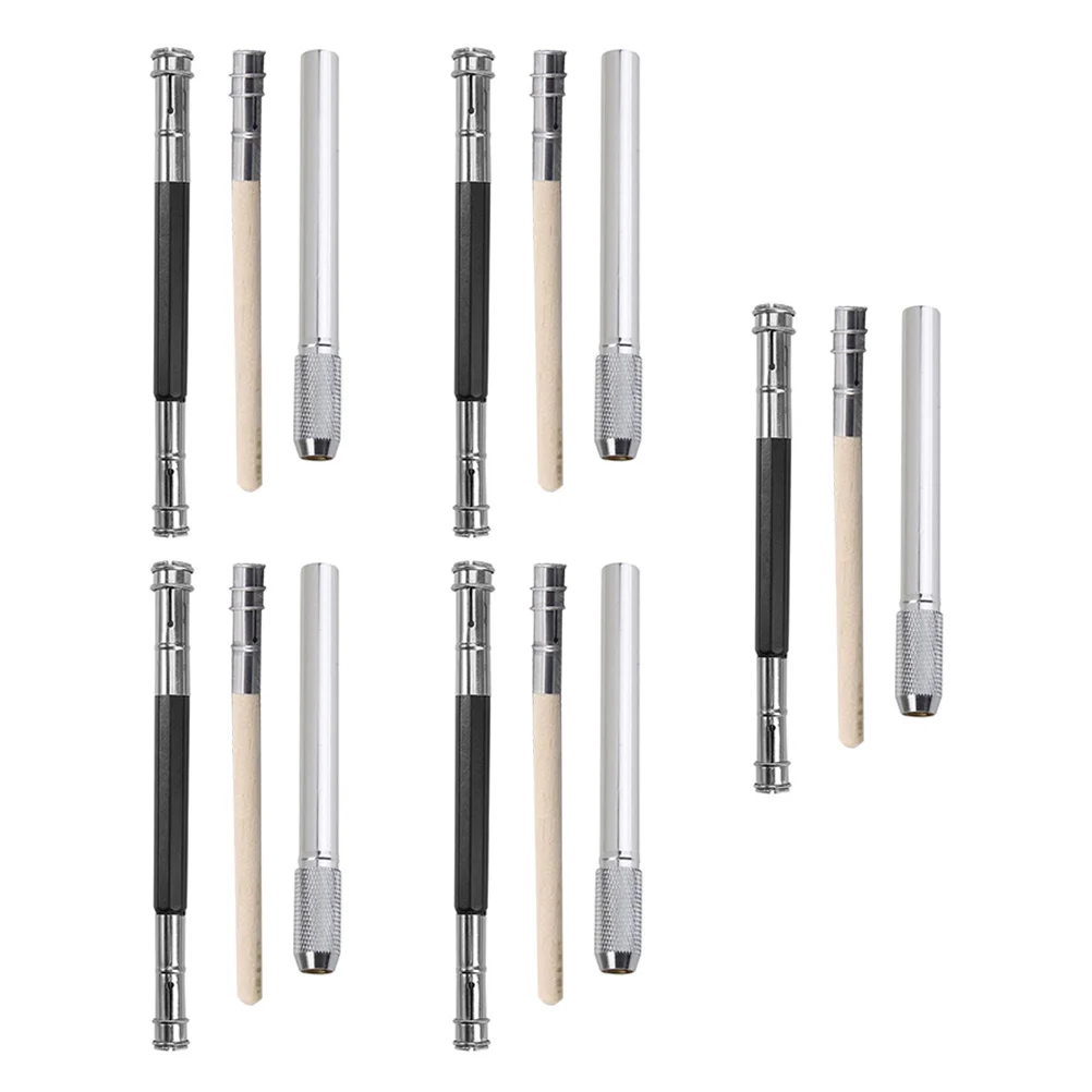 

15Pcs Pencil Holder Extender Portable Double Ends Metal Wood Pencil Lengthener for Drawing Writing DIY Art Stationery Supplies