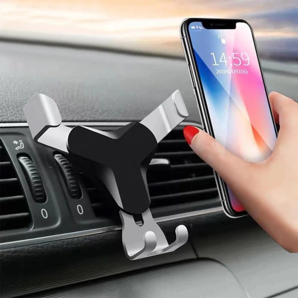 Gravity Car Holder For Phone in Car Air Vent Mount Clip Cell Holder No Magnetic Mobile Phone Stand For iPhone 13 Xiaomi Samsung