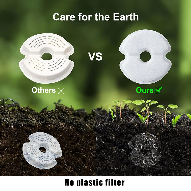 مرشحات بديلة لمرشحات نافورة الماء للقطط، فلتر بديل، نظام الترشيح المتعدد، فلتر الكربون المنشط #5