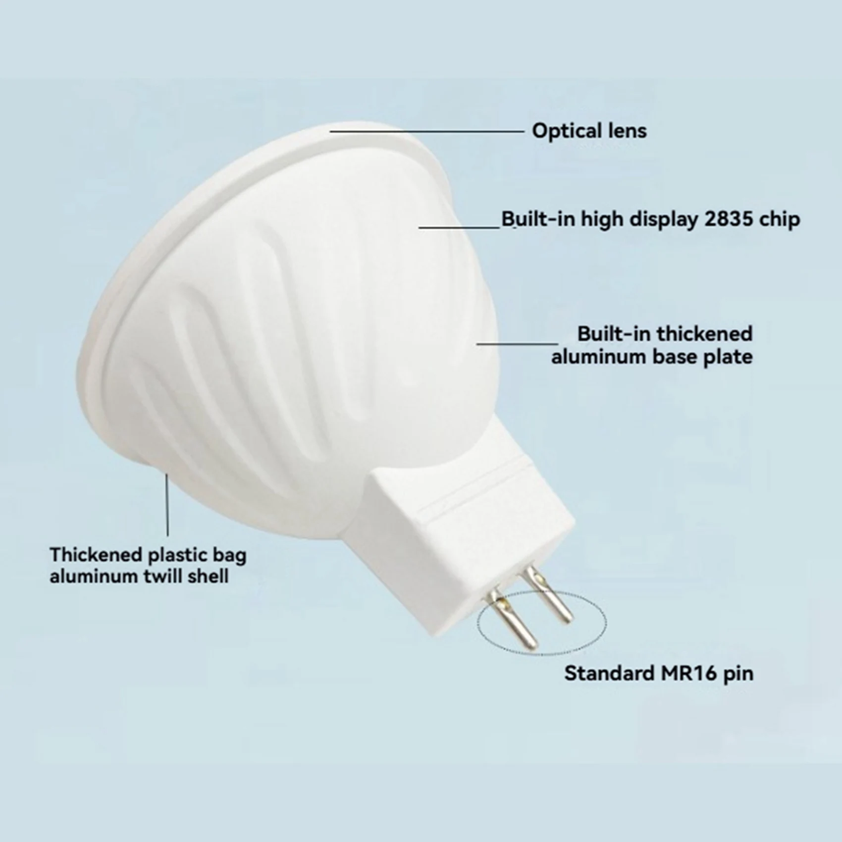 ABBP-24PCS 7W MR16 DOB LED Bulb GU5.3 Base 6000K 580LM White Light For Ceiling Light Track Light Home Use Dob Bulb