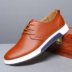 Fashion Men Casual Shoes Mesh Breathable Flat Shoes Male 2025 New Lace-Up Classic Business Leather Shoes designer Men Dress Shoe